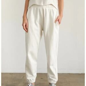 Almina Concept Joggers High Waist Sweatpants Size Small Oatmeal Cotton